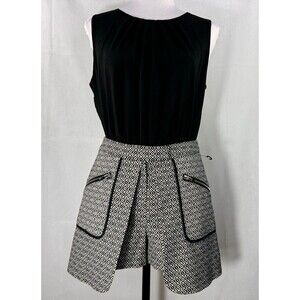 Intermix Ladies Skort Sz S Cotton Blend Black White 4 pockets zipper closure
